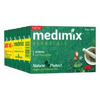 Medimix Ajurvedinis Klasikinis 18 Žolelių Muilas Maudynėms 75g (Pirk 5, gauk 1 papildomą kombinuotą pakuotę) | Natūralūs aliejai sveikai ir apsaugota odai | Parduotuvė Žolinė | Nat blue