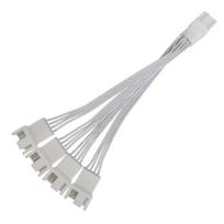 PWM ventiliatoriaus skirstytuvo 4 kontaktų adapterio kabelio kompiuterio procesoriaus ventiliatoriaus skirstytuvo kompiuterio 4 kontaktų ventiliatoriaus prailginimo maitinimo kabelis 1–4 keitiklis 14cm gray