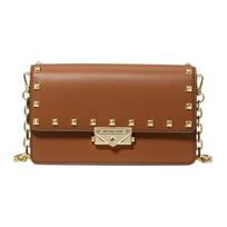 Michael Kors Mk Cece Gold Letter Logo Lock Flap Studded Faux Leather Envelope Shoulder Crossbody Bag Medium Women bags Brown 35S3G0EC6O-LUGGAGE Basic Set (Bag+Dust Bag)