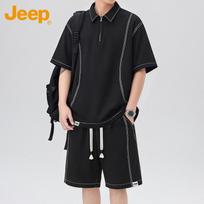 JEEP Men's Summer Casual T-Shirt & Shorts Set M