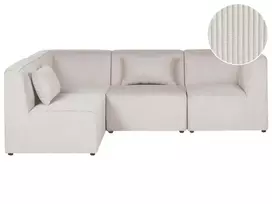 Modulinė sofa kampinė 4 asmenims LEMVIG dešininė, smėlio spalvos velvetas