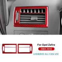 Carbon Fiber Style Interior Sticker for Opel Zafira B 2004-2010 Air Outlet Center Console Trim For LHD RHD Red raudona