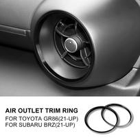 Aluminum Alloy Air Vent Grille Trim Ring for Subaru BRZ Toyota GR86 2021-2024 Interior Accessories 2PCS Black outer juoda