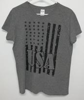 USA Short Sleeve T-Shirt Women's Large Gray XXL