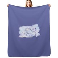 swan Throw Blanket Flannel Fleece Soft Warm Throw Blanket Size: 75*100cm, Weight: 230 GSM