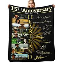 Heartland 15 Years , 15th Anniversary 2007- Hrtlnd signatures Throw Blanket Men's Soft Warm Throw Blanket for Couch Size: 75*100cm, Weight: 230 GSM