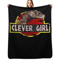 Clever Girl Throw Blanket Fluffy Cozy Throw Blanket for Home Decor Size: 75*100cm, Weight: 230 GSM