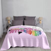 Tpwk Pink Rainbow Blanket For Sofa Bed Travel Tpwk Treat People With Kindness Fine Line Hs Hs2 Size: 75*100cm, Weight: 230 GSM