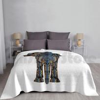 Elephant Mandala Blanket For Sofa Bed Travel Elephant Animal India Energy Soul Size: 75*100cm, Weight: 230 GSM