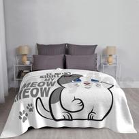 Sad Kitty Cat Meow Blanket Super Soft Warm Light Thin Cat Babe Kitten Male Cat Sad Depression Heart Meow Animal Size: 75*100cm, Weight: 230 GSM