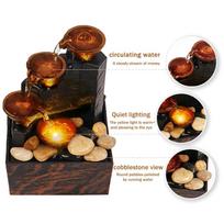 Tabletop Fountain Small Waterfall Fountain Desktop Decor With Light And Pebble Usb Powered Sound Relaxation Fountain Ornament Onesize
