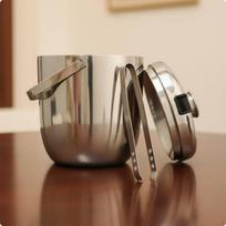 Stainless Steel Ice Bucket Portable with Handle Easy to Carry Beverage Silver