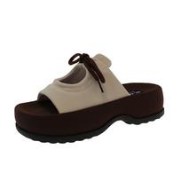 Women Platform Slide Sandals Summer Casual Beach Slippers Lightweight Thick Sole Walking Vacation Footwear Comfortable Non Slip 35