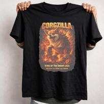 Corgzilla Shirt – Funny Giant Corgi T-Shirt, King of the Short Legs, Cute Dog Monster Graphic Tee, Corgi Lover Gift. 2XL