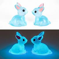 Mieli šviečiantys zuikiai Mikropeizažas Mini triušio papuošalai Fėjų sodininkystė Miniatiūrinės figūrėlės Dervos amatai Namų dekoravimas (Blue,2pcs) mėlyna
