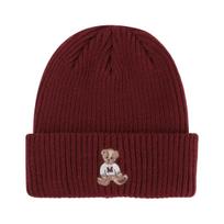 Marithe Francois Girbaud Doodle Bear Beanie Burgundy ONE SIZE raudona