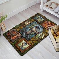 Dinosaur Breakthrough Frames Pattern Rug Floor Mat for Living Room or Bedroom Soft and Comfortable Carpet a Gift for Birthday and Holiday. 40x60cm( 15x23in ) įvairiaspalvis