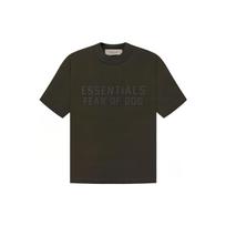 Fear Of God Essentials T-Shirt SS23 Kids Off Black Letter Print Short Sleeve Light Black Kids Tops FOG-SS23-172 S