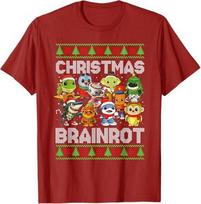 Funny Christmas Italian Brain Rot Italian Brainrot Boy TShirt Unisexs Fashion Y2k Xmas Brainrot Costume Novelty Gift Saying Tee S