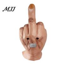 Funny Gag Gift Mask Middle Finger Gesture Latex Full Head Mask, Hand Prank Halloween Costume for Adults, Novelty Cosplay Prop Party Bar DJ Pranks