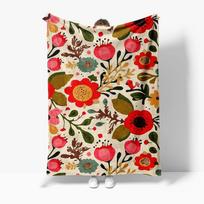 Watercolor Floral Fleece Blanket Soft Warm Throw Blanket Bed Sofa Decorative Gift Cushion Cover Home Textile 75x90cm