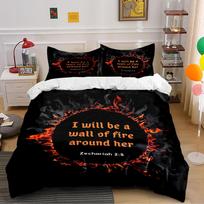 Wall of Fire Design Bedding Set Bedding set (1 duvet cover, 2 pillowcases, duvet not included) 135x200cm