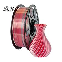 3D Printing Material PLA Printer Filament 1.75mm, Red Silver Dual Color Silk Filament, Spool Accessories for DIY Projects, Models and Crafts Bundle raudona
