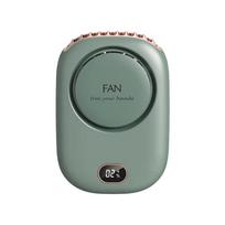 Mini Portable Rechargeable Bladeless Turbo Fan Ultra Quiet Handheld for Student Outdoor Sports Travel žalia