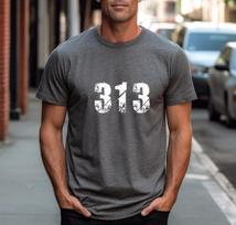 313 Detroit Shirt, Detroit Area Code Graphic Tee, Michigan Pride Streetwear T-Shirt, Distressed 313 Detroit Shirt M