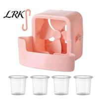 Easy Install Fan Ice Cup Holder 1 Set Cooling Attachment with Hook, No-Drill Hanging Cooler Evaporative Air Boxes, Energy-Saving Saving for rožinė