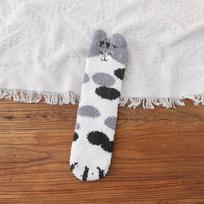 Fashion Thick Plush Winter Soft Cat Paw Coral velvet socks Sleeping Socks Floor Socks pilka