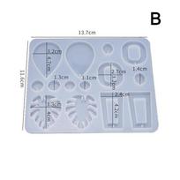 Diy Crystal Epoxy Mold Resin Earring Pendant Mold Silicone Moulds Jewelry Tools B