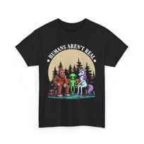 Humans Arent Real Bigfoot T-Shirt Cryptid Hunter Tee Bigfoot Shirt XXXXL