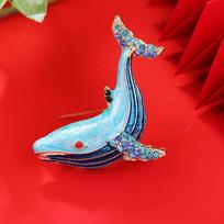 Lovely Enamel Animal Whale Brooches For Women Coat Party Jewelry Accessries Gifts 1pc