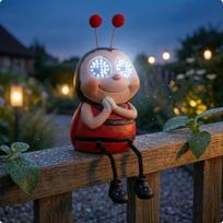 Solar Decorative Figurine PLA Winking animal Light Dot Eyes Resin Yard Statue Ladybug