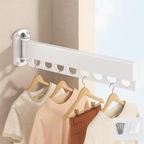 Stainless Steel Folding Drying Rack Space Saving Rust-proof Wall Mount Clothes Hanger Stable Drying Clothes Rod Outdoor