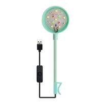 LED Aquarium Lamp USB-Plug with Clip Aquarium Plant Light Energy Saving Colored Lights Fish Tank Lamp Turtle Tank (green,CN Plug) žalia