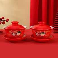 Chinese Porcelain Tableware for Adults, Gaiwan Bowl, Dragon and Phoenix, Tea Spoon, Wedding Party, Men and Women, Couple