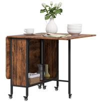 Šešių žmonių sulankstomas valgomojo stalas - Rustic Brown/Black 130 x 80 x 74 cm
