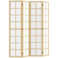 4 Panel Folding Room Divider, Freestanding Room Separator, Indoor Privacy Screen for Living Room, Bedroom, 160 x 170cm 160 x 1.7 x 170 cm