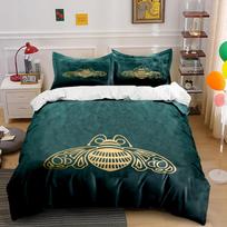 Elegant Gold Beetle Green Bedding Set Bedding set (1 duvet cover, 2 pillowcases, duvet not included) 135x200cm