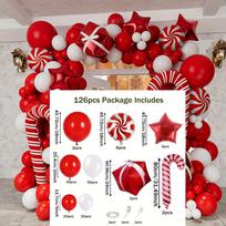 Contains 126pcs Christmas balloon garland arch kit,suitable for festive Christmas party decoration, New Year interior decoration Other