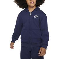 Nike Sweatshirt Sportswear Club Fleece Total Length Zippers Open Collar Fleece Lined Hooded Dark Navy Blue FV3596-410 4