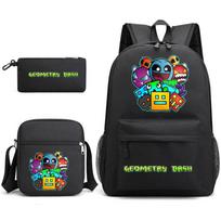 Geometrinė Geometrija brūkšnelis Trys dalys Mokyklinė kuprinė Berniukų ir mergaičių studentų Kampuso pieštukinė Drobės krepšys Backpack