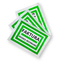 C5 rebate sticker with print (FAKTURA / INVOICE RECHNUNG) pack of 100 pcs.
