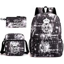 Real Madrid Chelsea Football Fans Surrounding Students Bayern Munich School Bag Large Capacity Backpack Three-Piece Set 17inch backpack