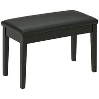 Piano Bench, Piano Bench for 1 Person, Padded, Wooden Legs, Black 75 x 35 x 49 cm juoda