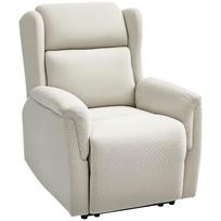Recliner, Adjustable Upholstered Chair with Footrest, Reclines 160°, Linen Look, Quick Assembly, Beige 94 x 80 x 101 cm