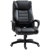 Office Chair with Massage Function, Height-Adjustable Executive Chair, Ergonomic Swivel Chair, 6 Vibration Points, Black 74 x 64 x 120 cm juoda