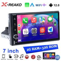 REAKOSOUND 1 Din Carplay Android-auto Automobilinis radijas HD Multimedija MirrorLink Stereo Bluetooth USB 2+32G 7 colių GPS navigacija FM 2+32CP